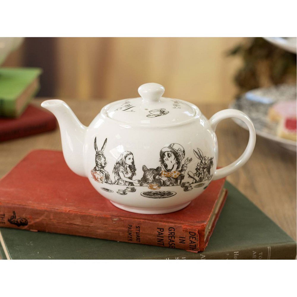 Teekanne ALICE IN WONDERLAND für 450ml schwarz weiß von Creative Tops