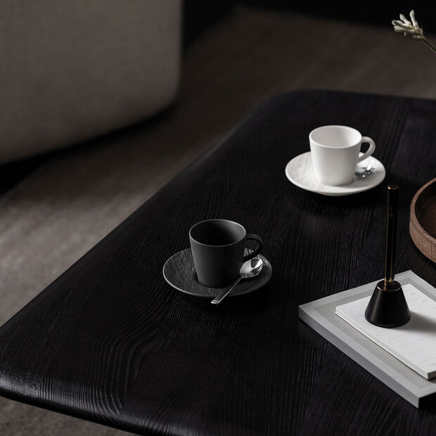  von VILLEROY & BOCH Manufacture Rock Mokka-/Espressoobertasse schwarz,Durchmesser 6.5cm Porze