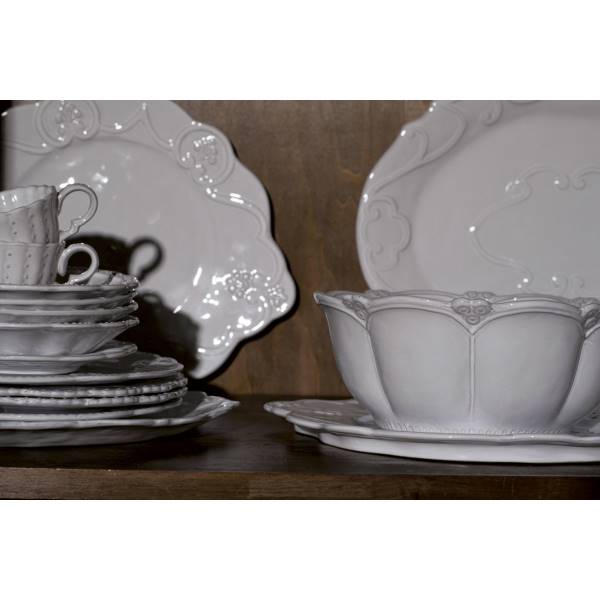 Speiseteller, Essteller ITALICA PALLINI,Durchmesser 28cm weiß Keramik Virginia Casa, von CERAMICHE V
