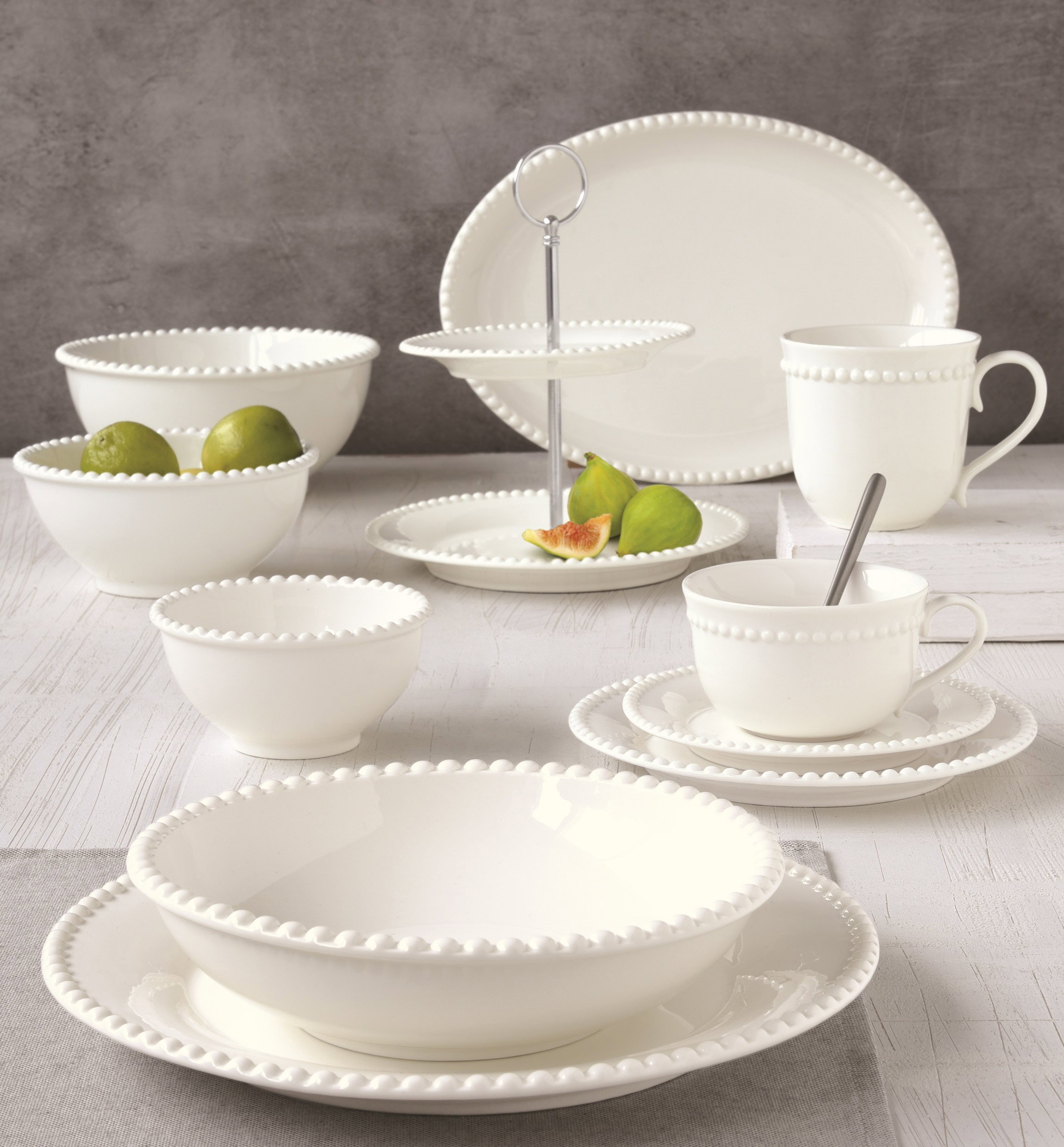 6er Set Tassen mit Untertasse TIFFANY WHITE weiß 250ml Porzellan Easy Life