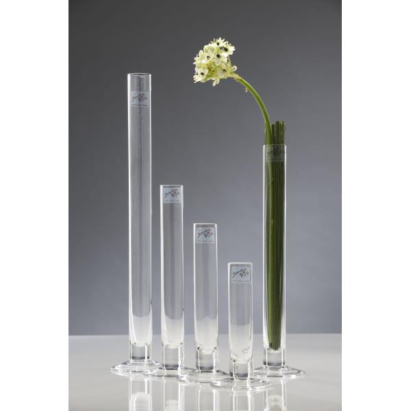 Reagenzglasvase Glasvase SOLIFLEUR mit Fuss H. 40cm D. 3cm rund klar Sandra Rich