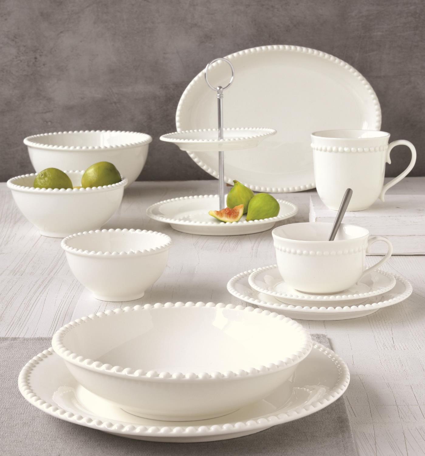 Tasse mit Untertasse TIFFANY WHITE weiß rund 250ml aus Porzellan Easy Life