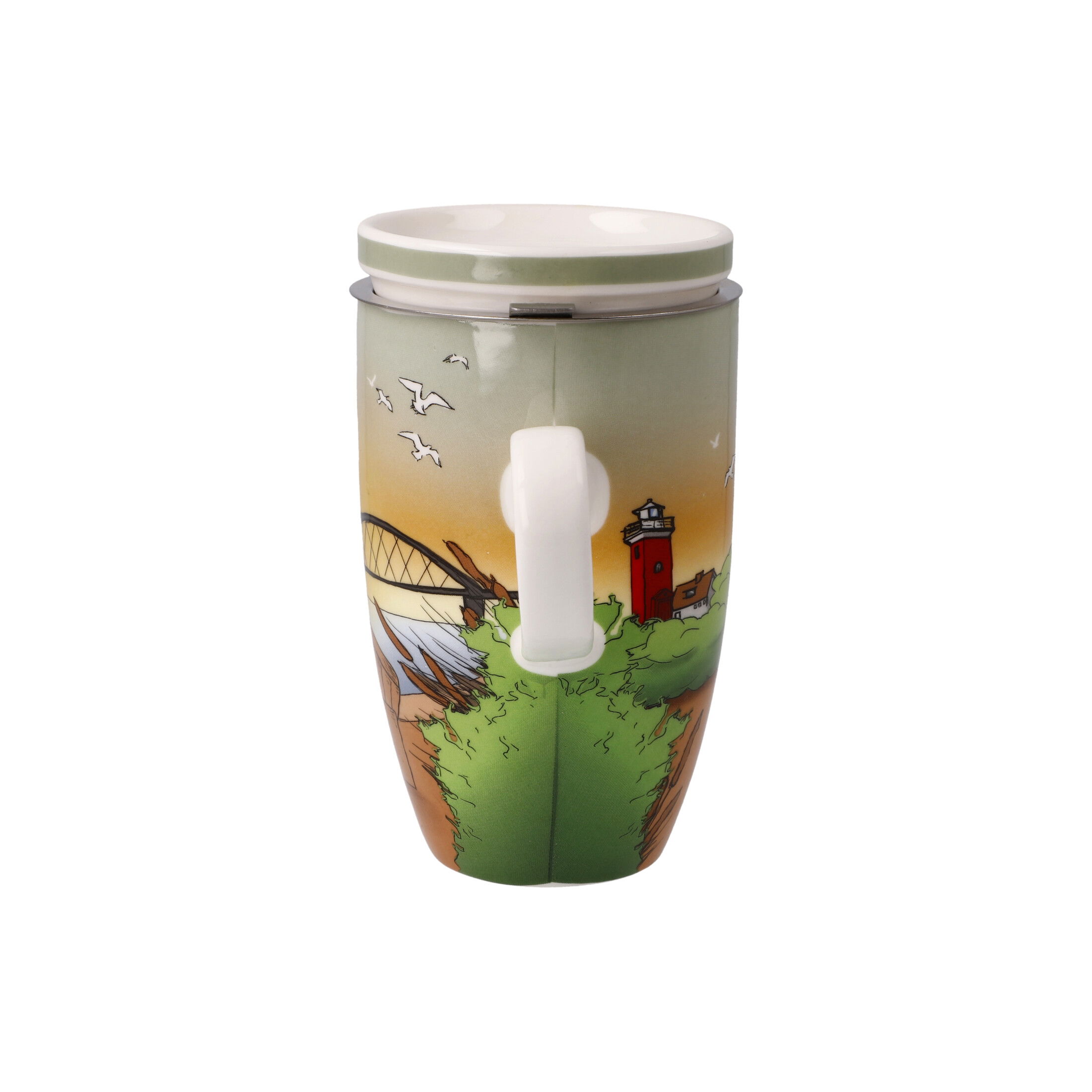  von GOEBEL Scandic Home Teetasse mit Sieb und Deckel SEAVIEW 450 ml Porzellan