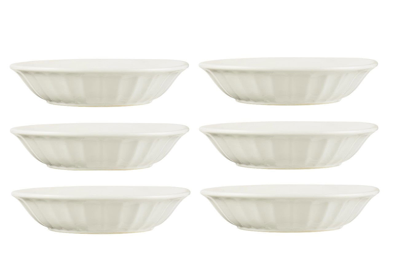6er Set Suppenteller, Schale Mynte Butter Cream,Durchmesser 21cm Steingut Ib von LAURSEN