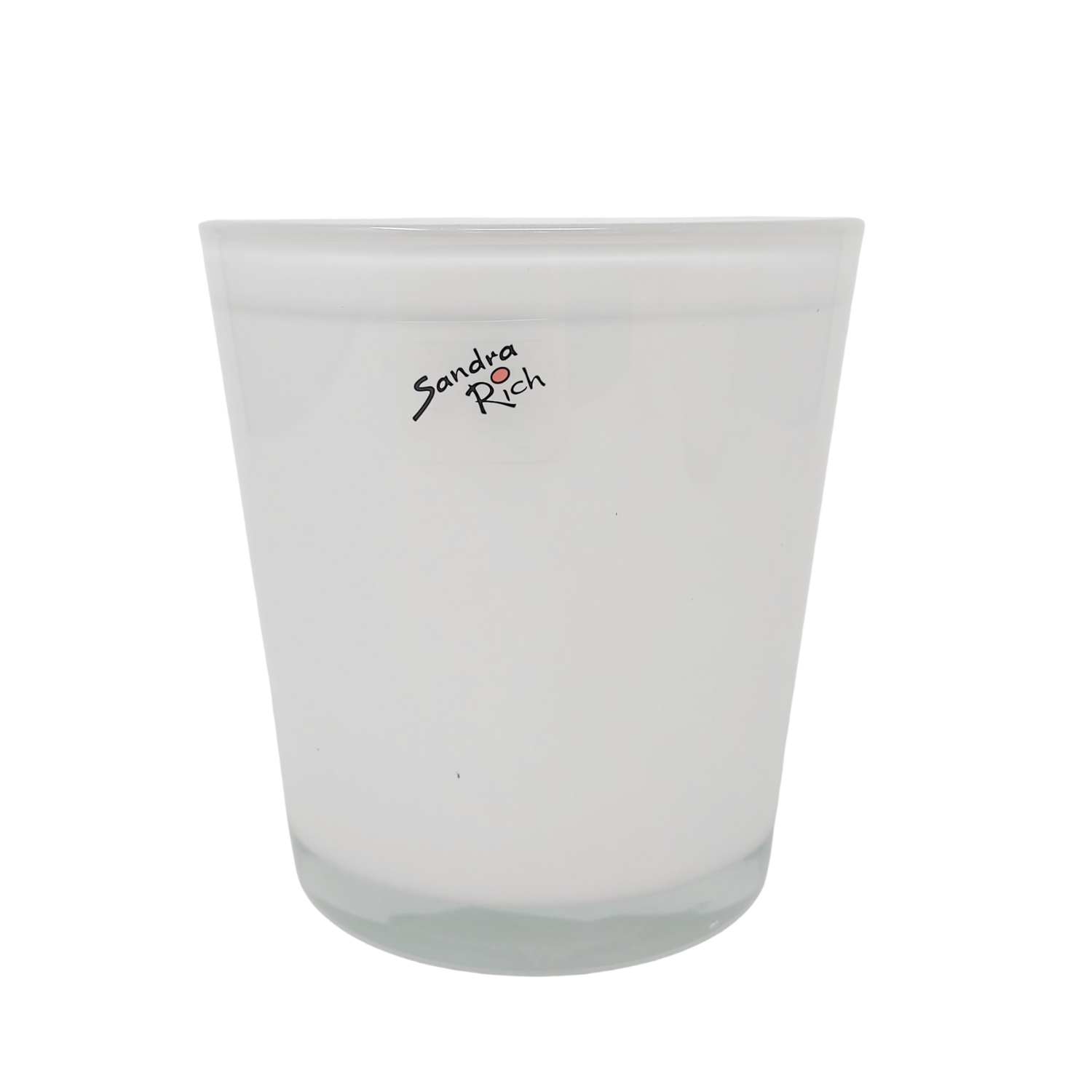 weiß lackierter Übertopfe aus Glas