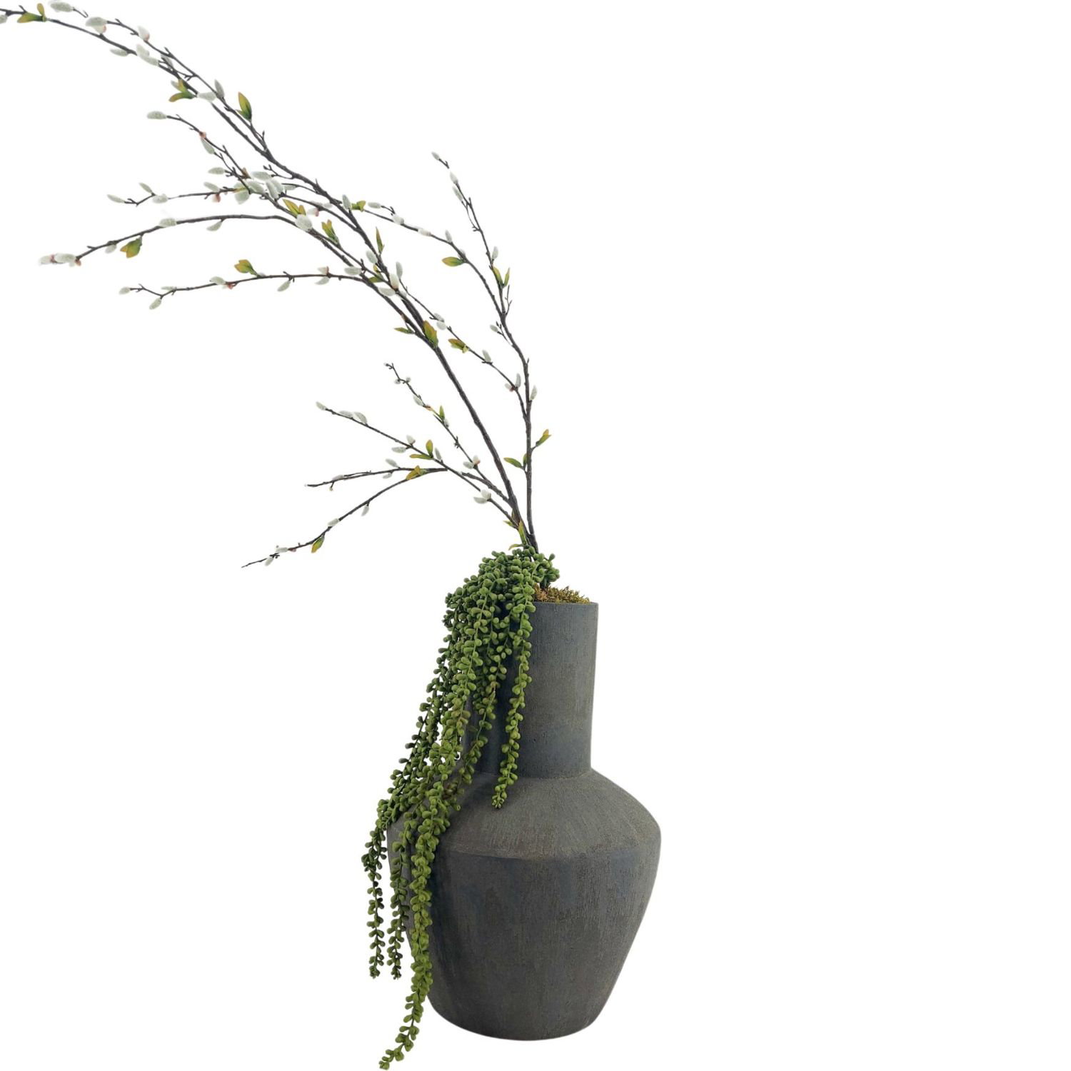 Bodenvase AVION ANTRACIET 50cm - anthrazit grau, Keramik, Ø34cm CreaFlor Home
