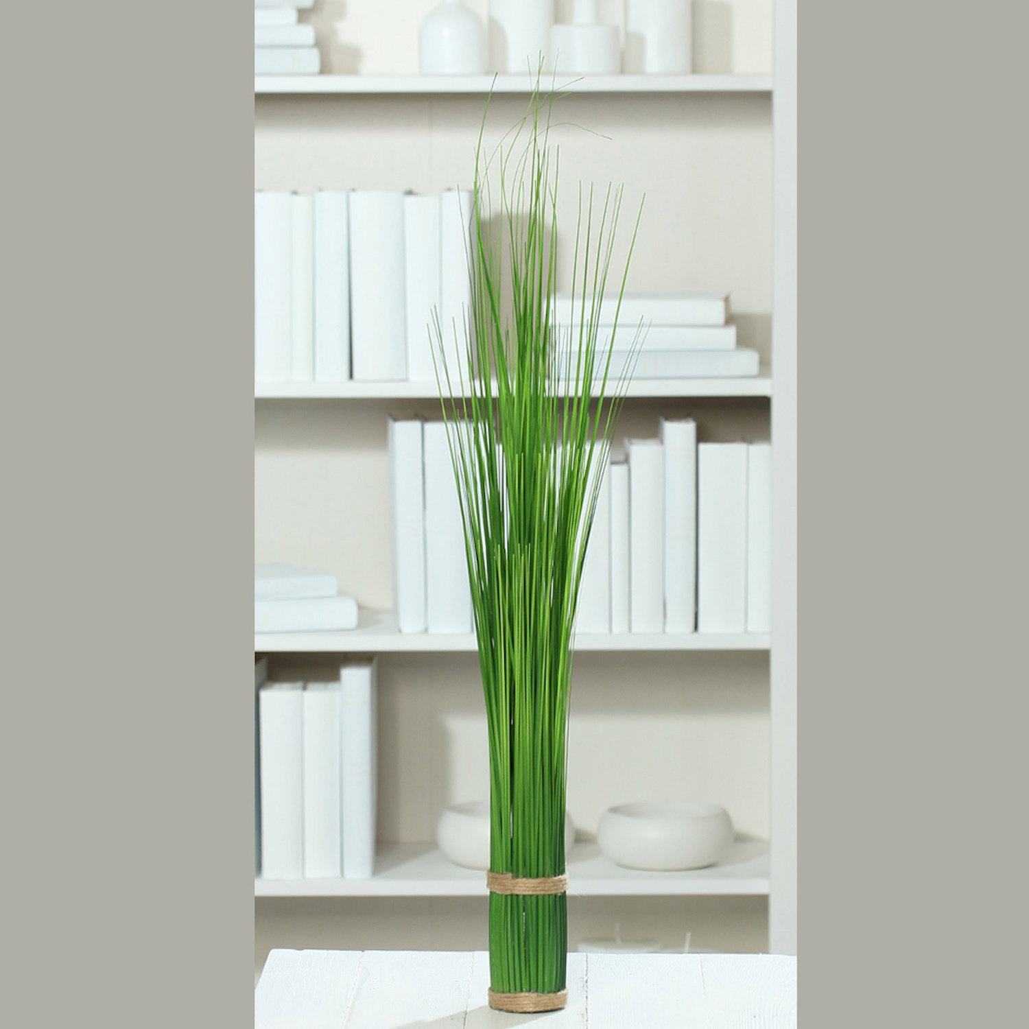12er Set künstliches Stehgras Bündel, Deko Gräser H. 60cm D. 7cm grün DPI