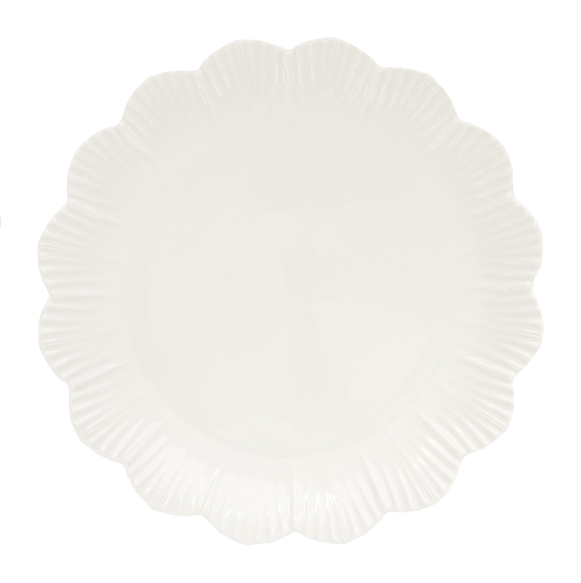 Frühstücksteller FLEURI BIANCO Wellendekor D. 21cm weiß Porzellan Easy Life