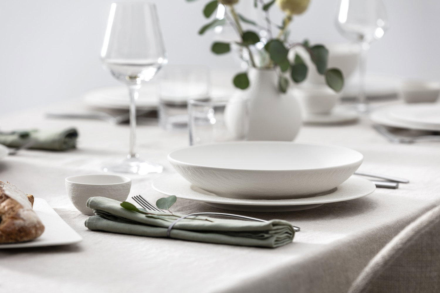 Villeroy & Boch Manufacture Rock Blanc 6er Set Suppenteller 1,1 l weiß Porzellan