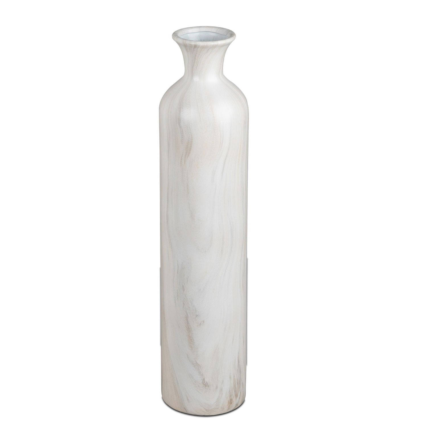 Deko Bodenvase MARMOR rund Höhe 52cm creme braun Keramik  von FORMANO