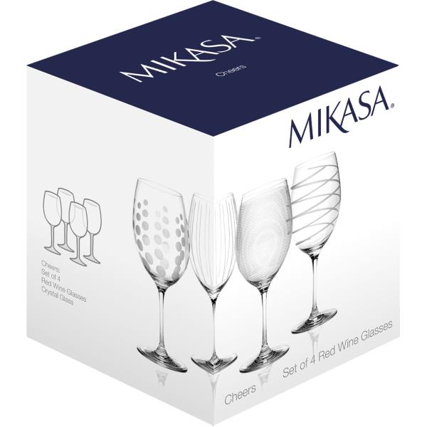 Rotweinglas CHEERS CRYSTAL MIKASA mit Streifen für 650ml Creative Tops