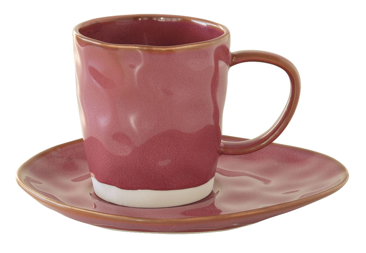 Tasse mit Untertasse INTERIORS burg und y urban pink 250ml aus Porzellan EASY LIFE