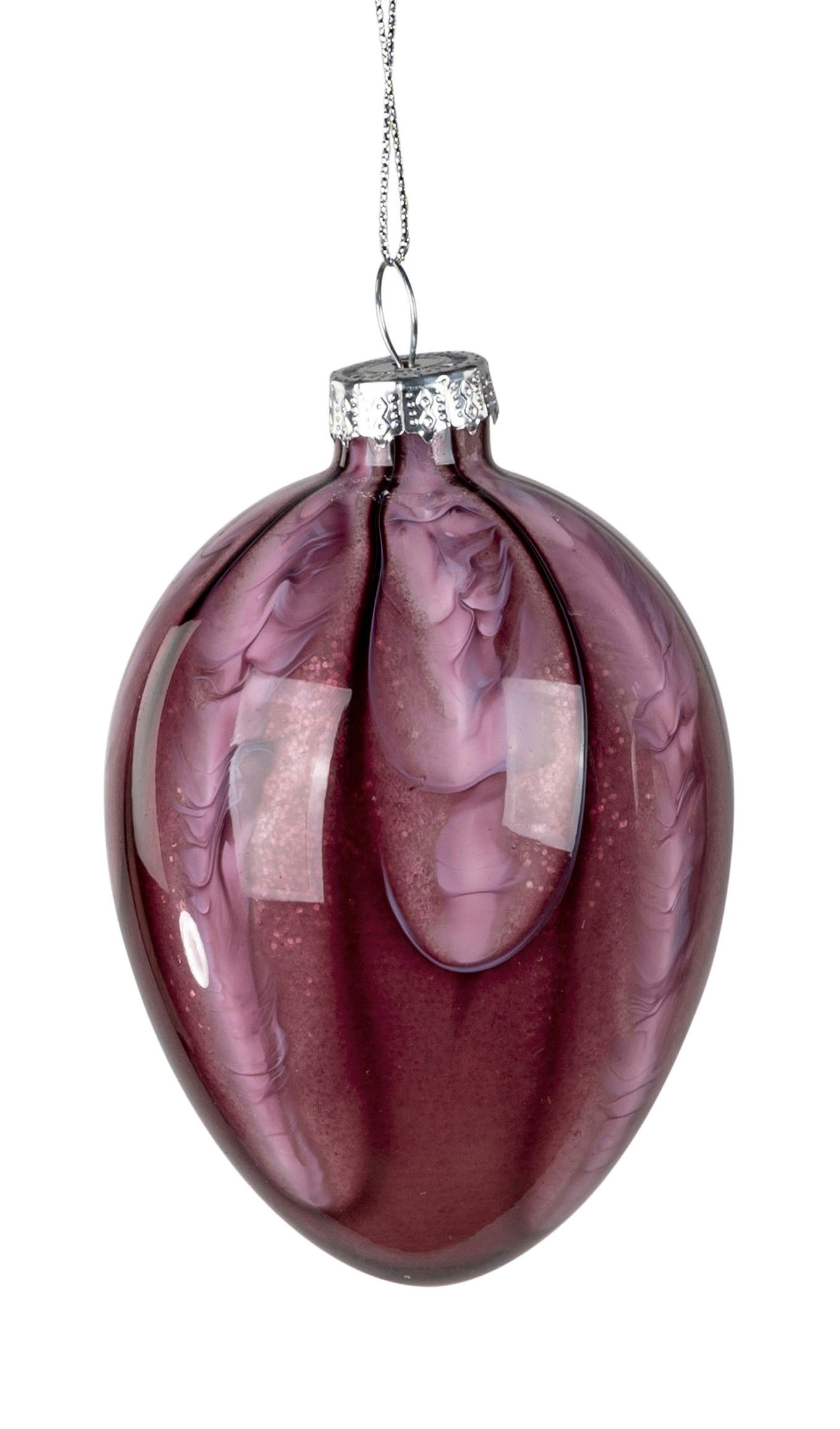 Deko Oster Hänger Ei Höhe 10cm weinrot Glas, von Formano