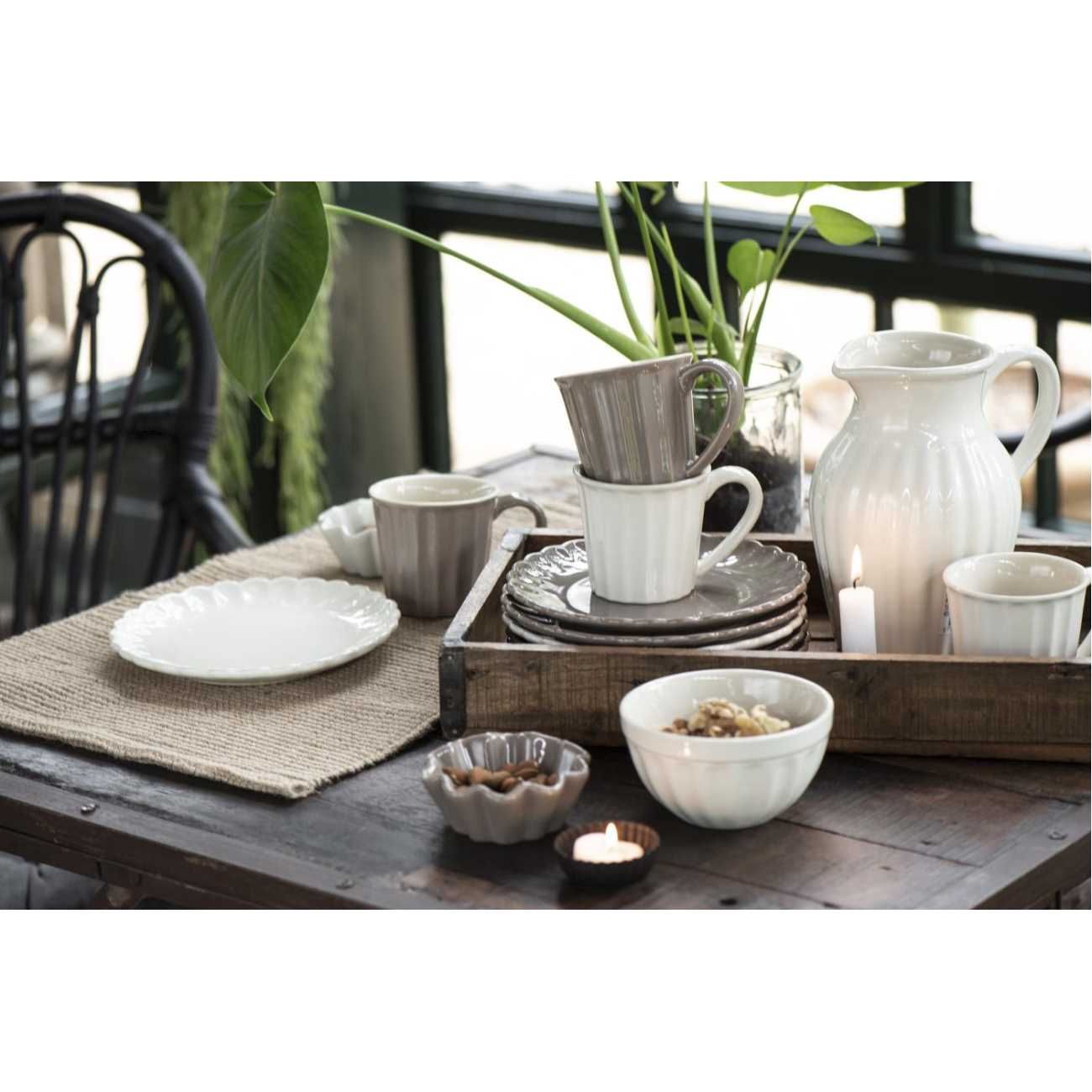 Tasse, Becher MYNTE Butter Cream cremeweiß für 250ml Steingut Ib von LAURSEN
