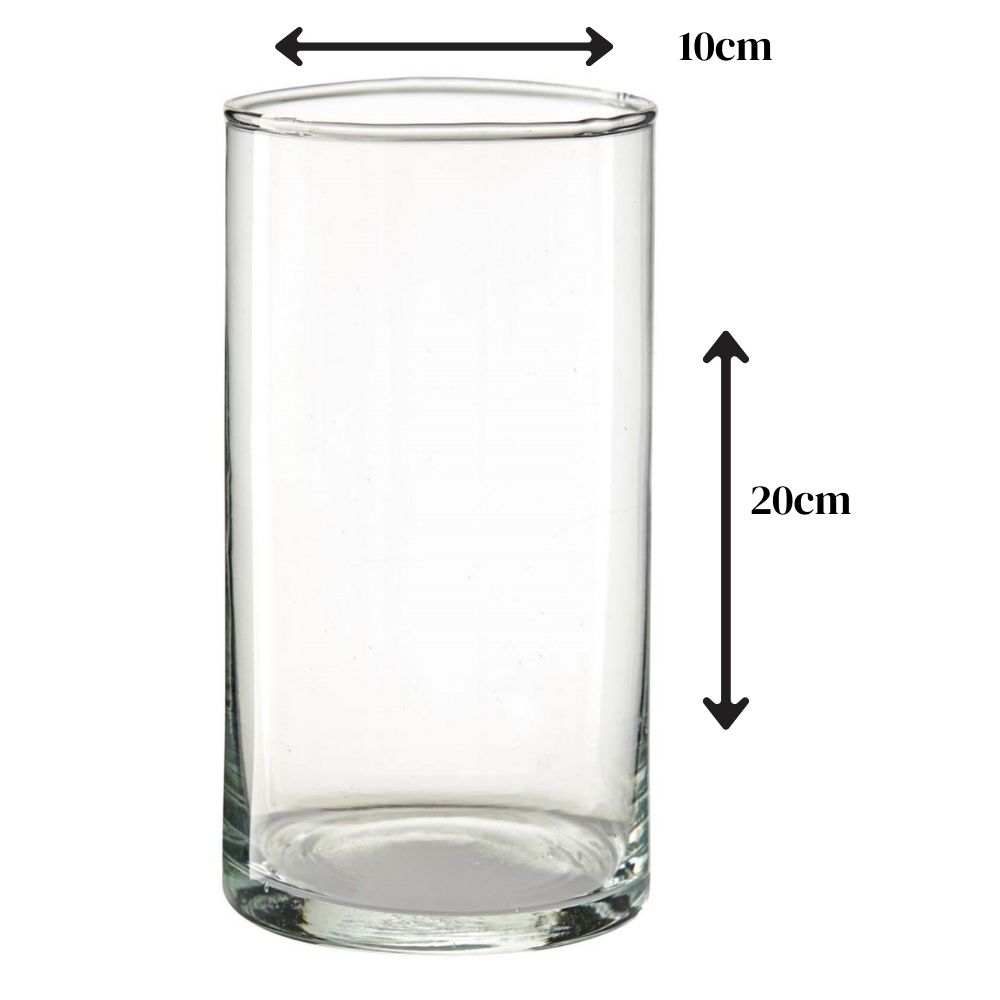 Dekoglas Vase ZYLINDER H. 20cm D. 10cm Glas klar Rudolph Keramik