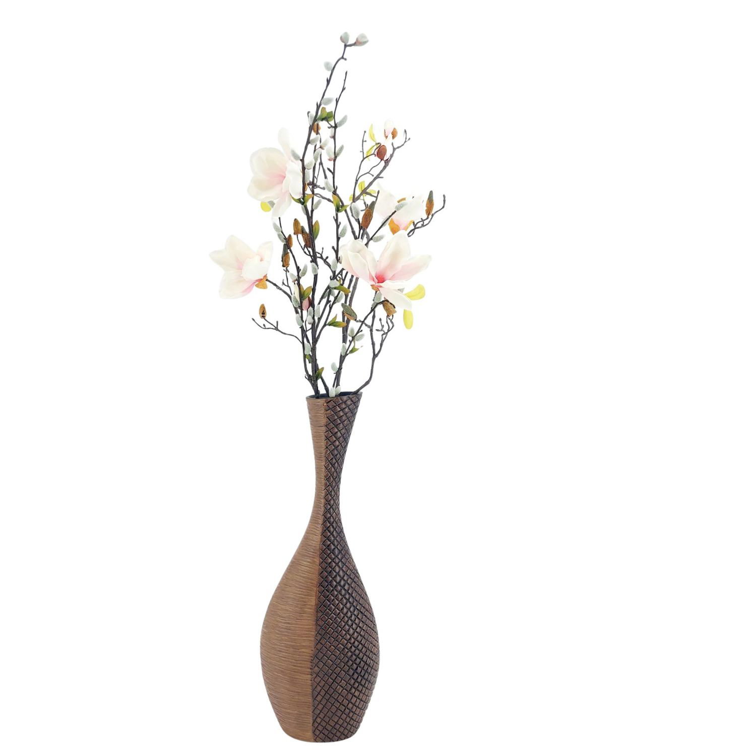 Bodenvase Holzoptik 60 cm – Formano mit Relief