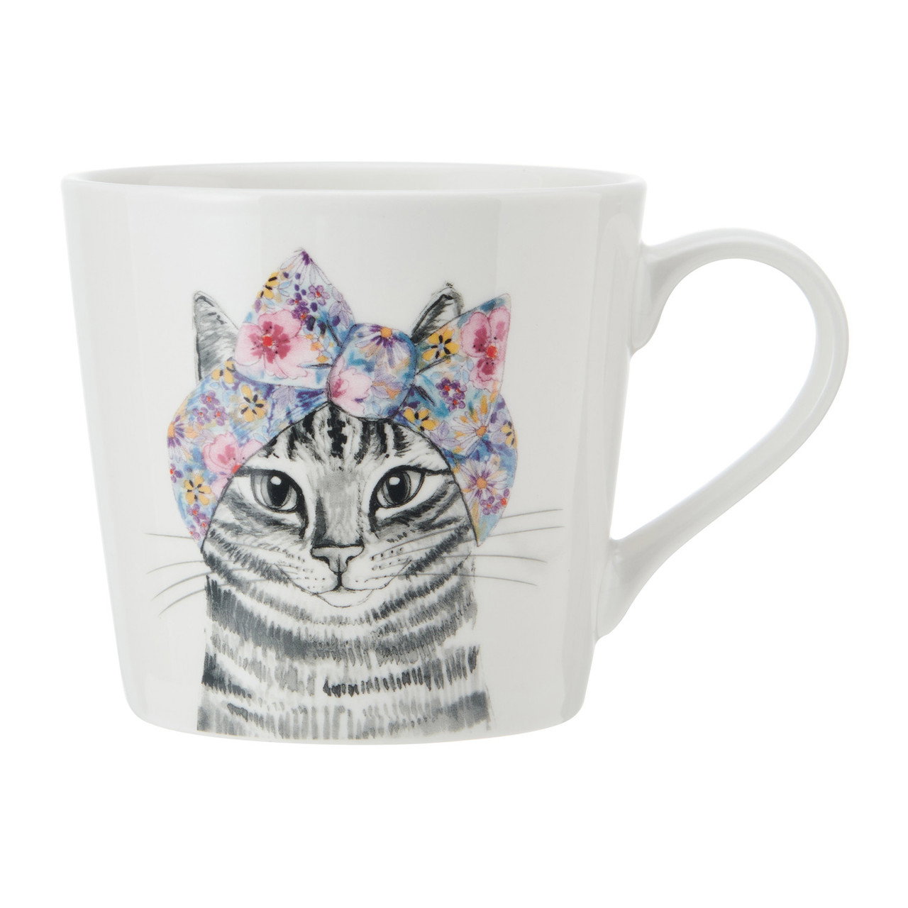 Tasse, Becher Tipperley Hill Katze 380ml weiß bunt Porzellan Creative Tops