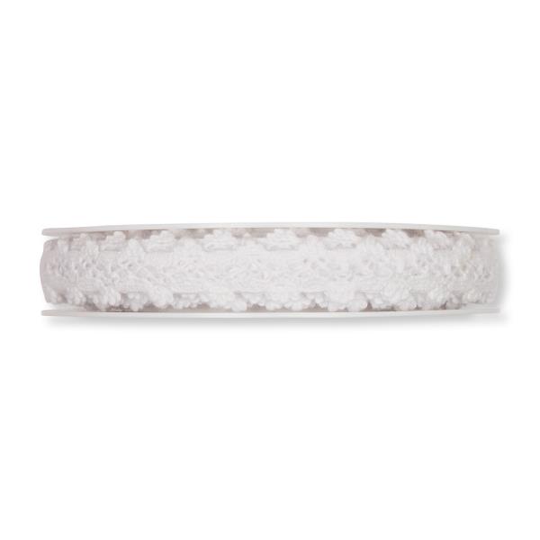 Schleifenband, Dekoband, Häkelspitze 15mm, weiß, 7m Rolle (1m=1,07 EUR) von HALBACH