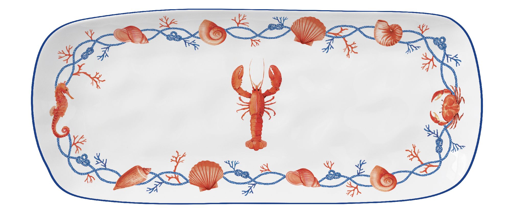 Servierplatte COTE DE MER Meeresküste 40x17,5cm aus Porzellan von EASY LIFE