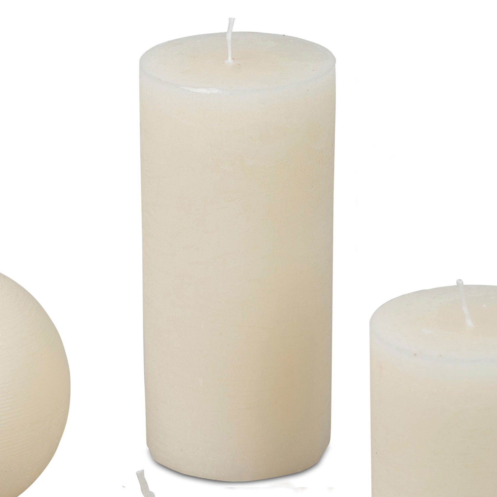 Stumpenkerze ANTIK CREAM Höhe 15cm Durchmesser 7cm antik cremeweiß aus Wachs, von Formano