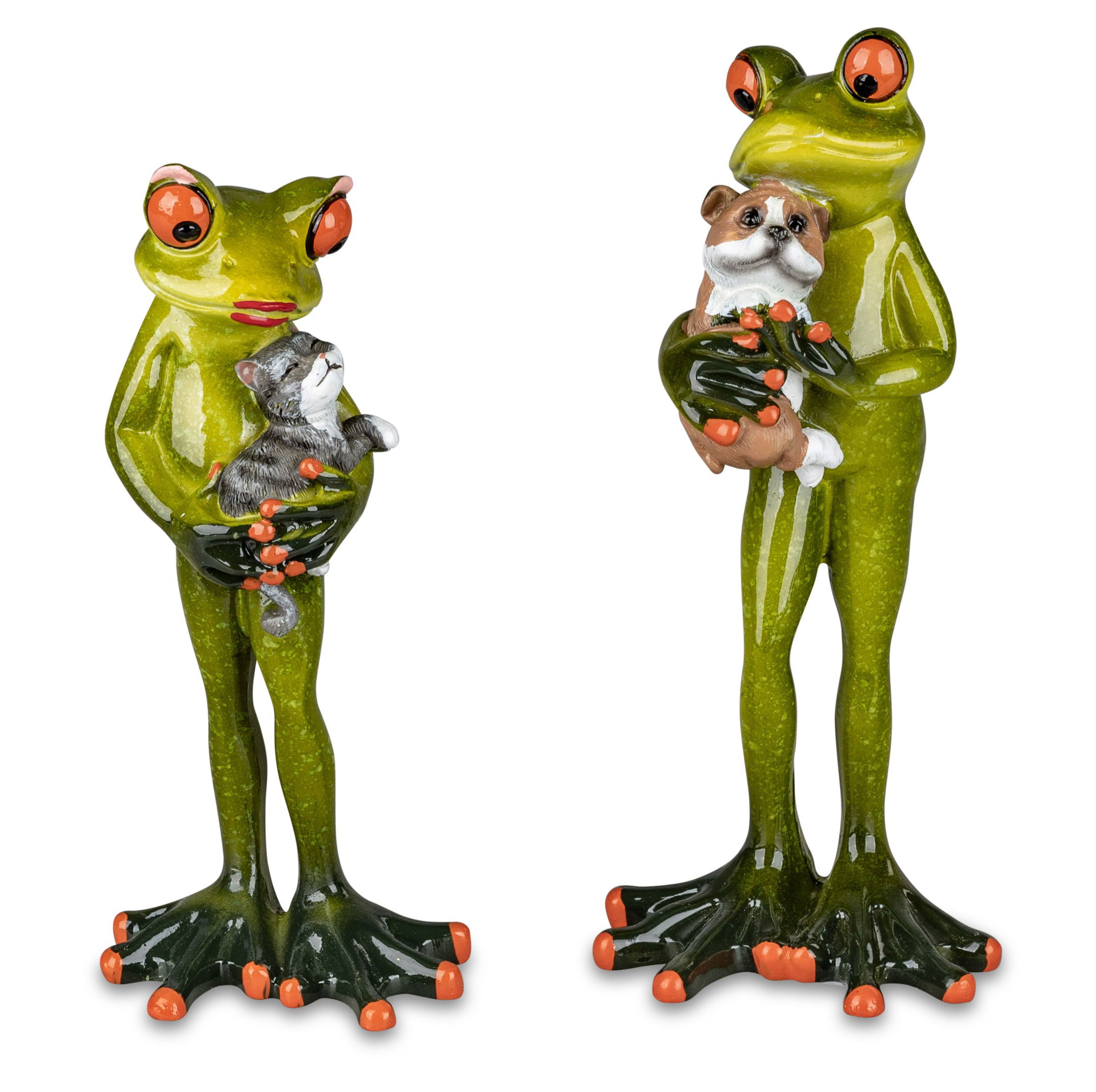 Dekofigur Froschmann mit H und Höhe 17cm grün von FORMANO Froschhausen