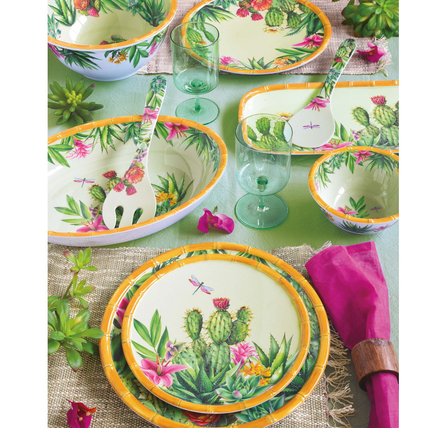 Salatbesteck Besteck TENERIFE Kakteen L. 28cm aus Melamin von EASY LIFE
