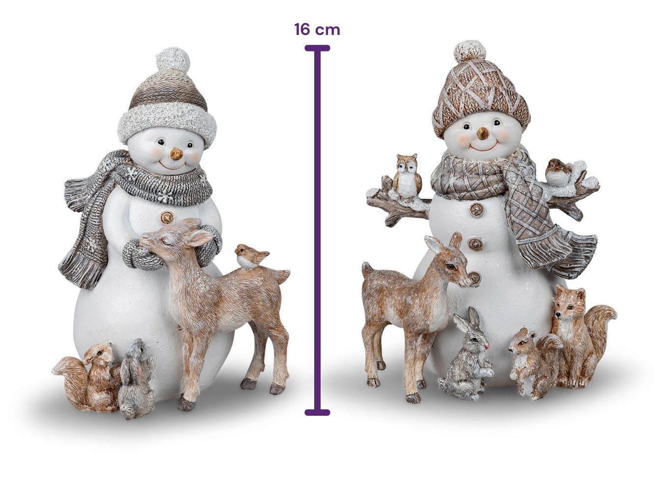 Dekofiguren Set Schneemann WINTERZEIT H. 16cm Kunststein Formano W25