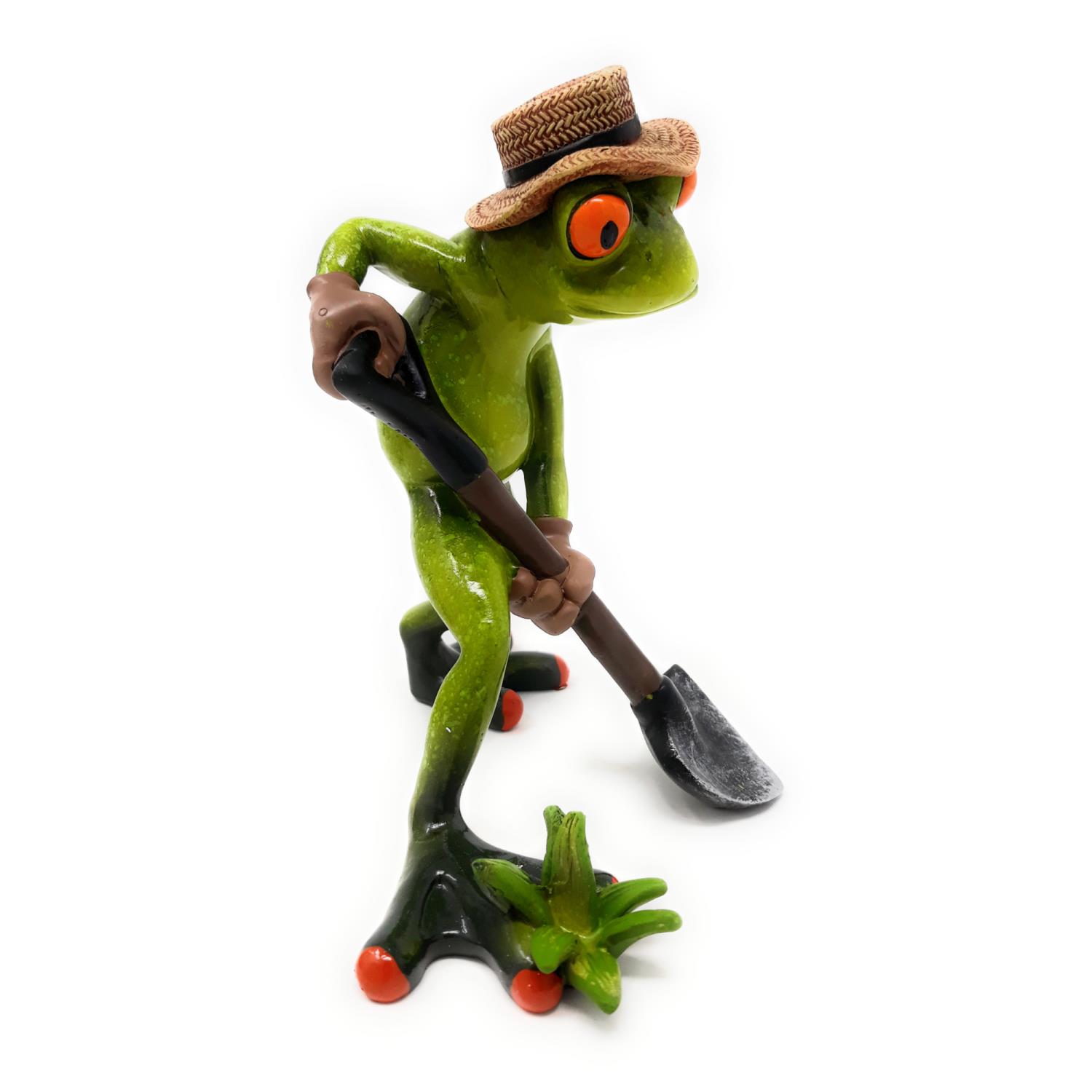2er Set Dekofiguren Gärtner Frösche, Garten Frosch Höhe 16cm von FORMANO Froschhausen