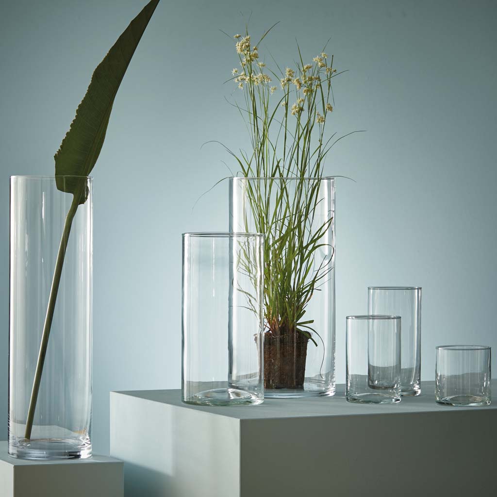 Dekoglas Vase ZYLINDER H. 20cm D. 10cm Glas klar Rudolph Keramik
