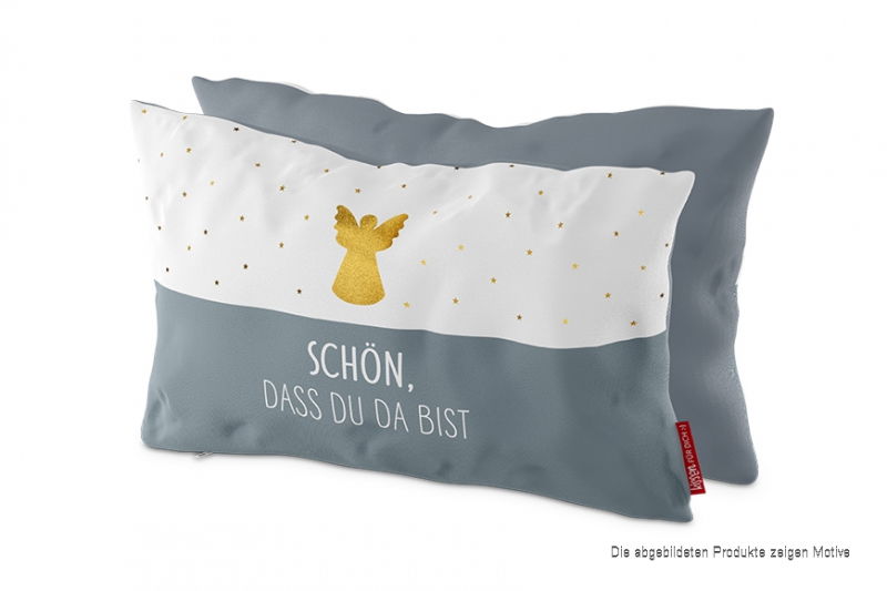 Kissen Schutzengel mit Sternen und Schön, dass … 25x40cm Geschenk für Dich, von LA VIDA