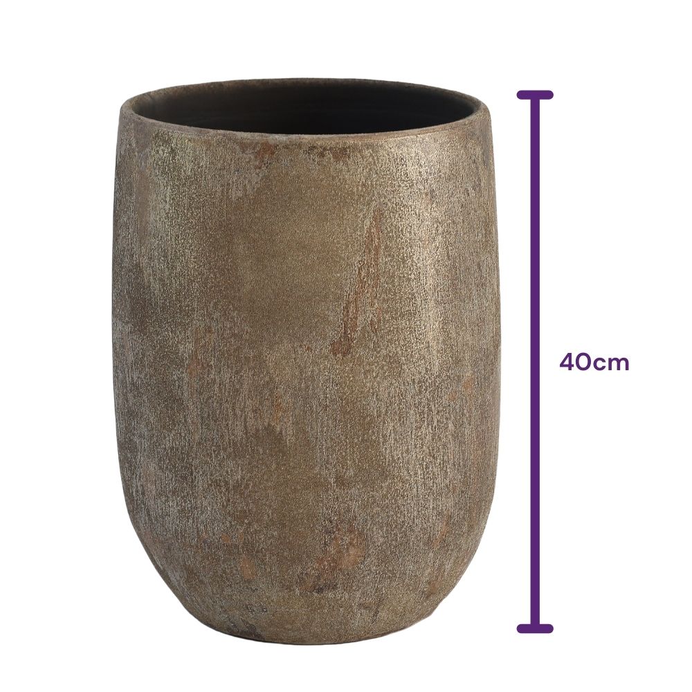 Bodenvase AVION 40cm - leicht konisch, beige braun, Keramik, Ø26cm CreaFlor Home | 40cm | beige braun