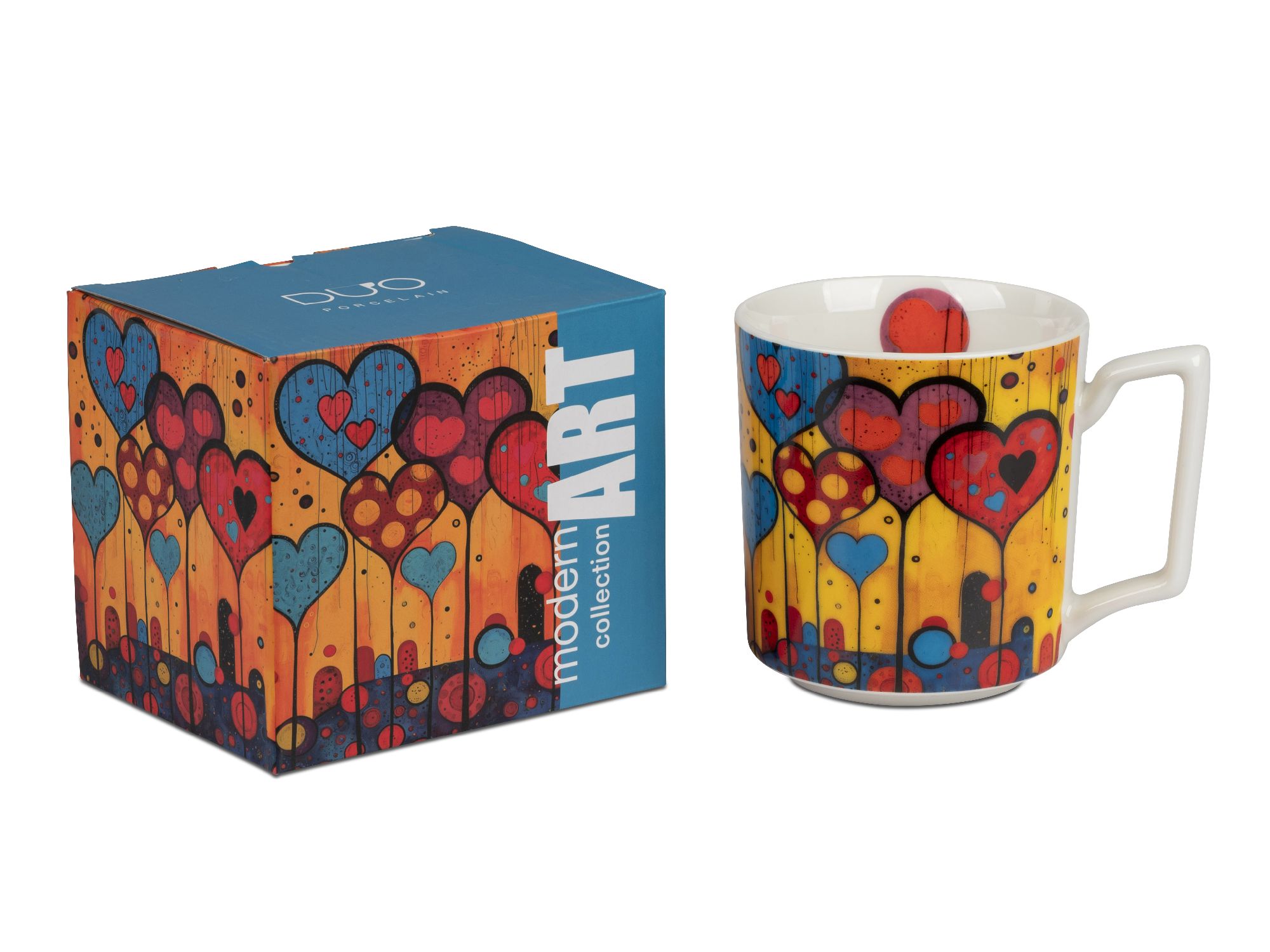 Becher Modern Art Hearts Herzen für 450ml in Geschenkbox Formano WA
