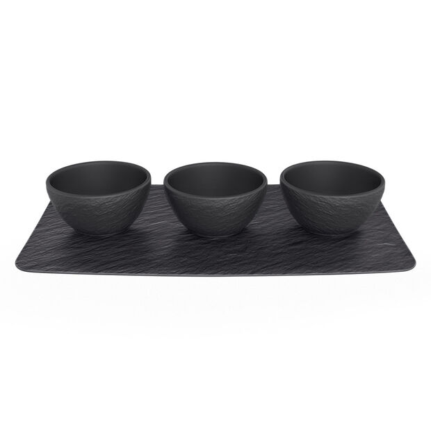  von VILLEROY & BOCH Manufacture Rock Set Dipschälchen 4tlg. schwarz,Durchmesser 8cm Porzellan