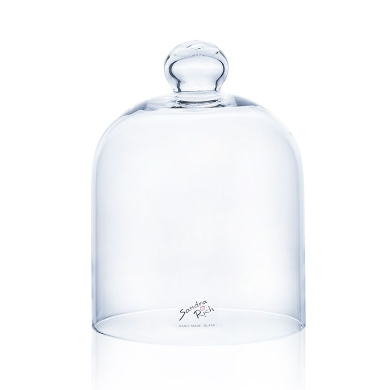 Glashaube, Abdeckung, Käseglocke Glas D. 14cm H. 18,5cm transparent Sandra Rich