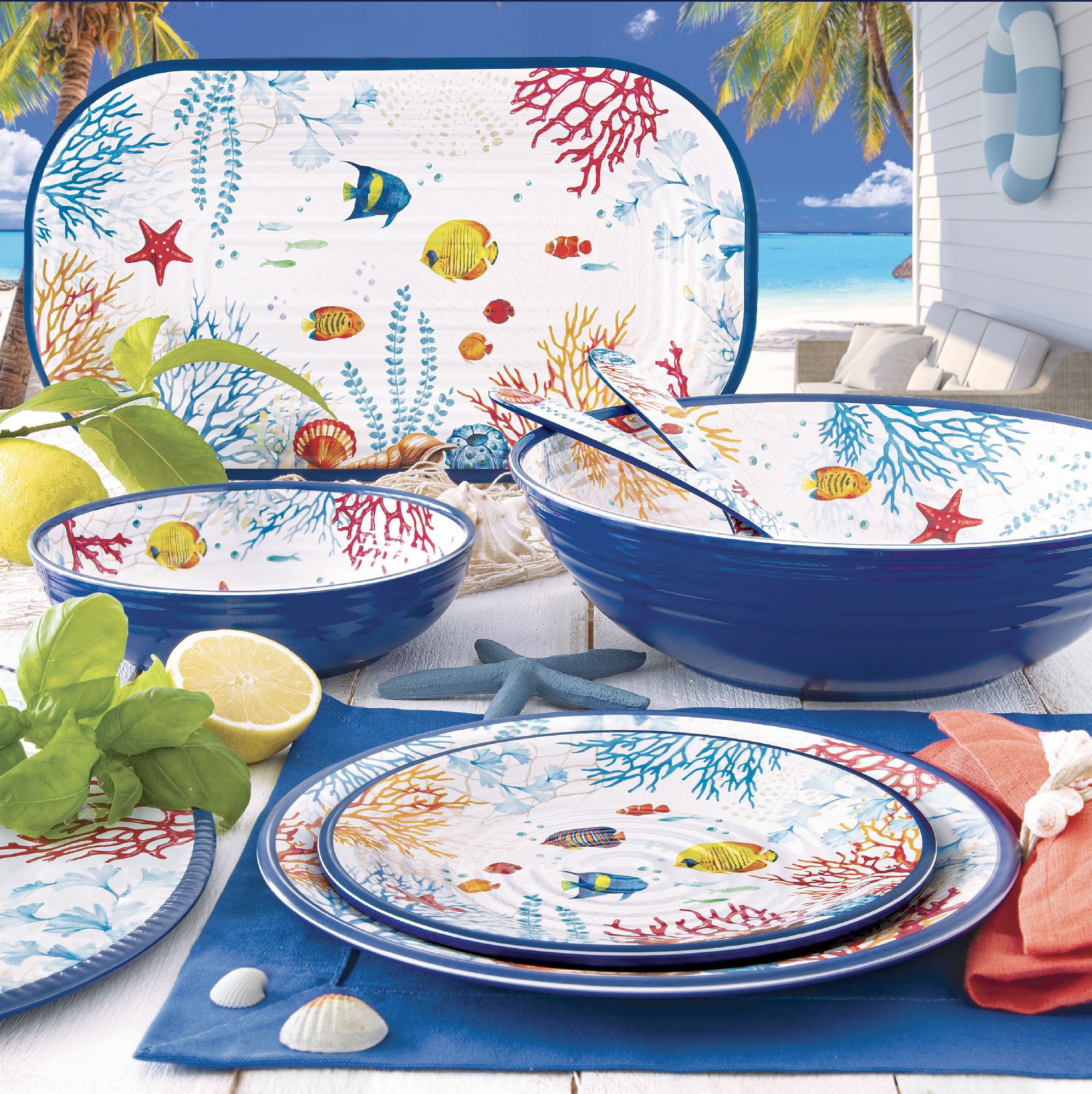 Servierschale BORA BORA Unterwasser oval 33x23cm aus Melamin Easy Life