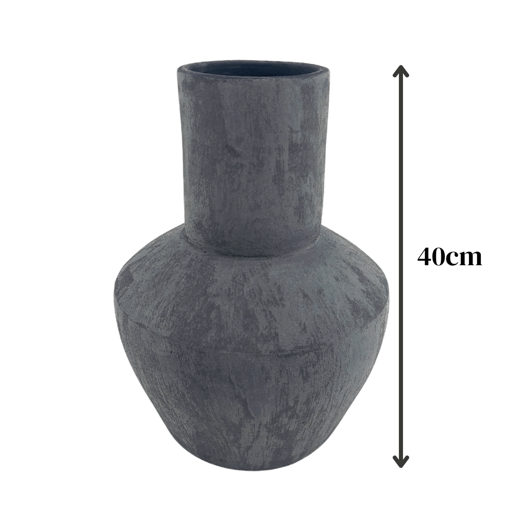 Bodenvase AVION ANTRACIET 40cm - anthrazit grau, Keramik, Ø29cm CreaFlor Home