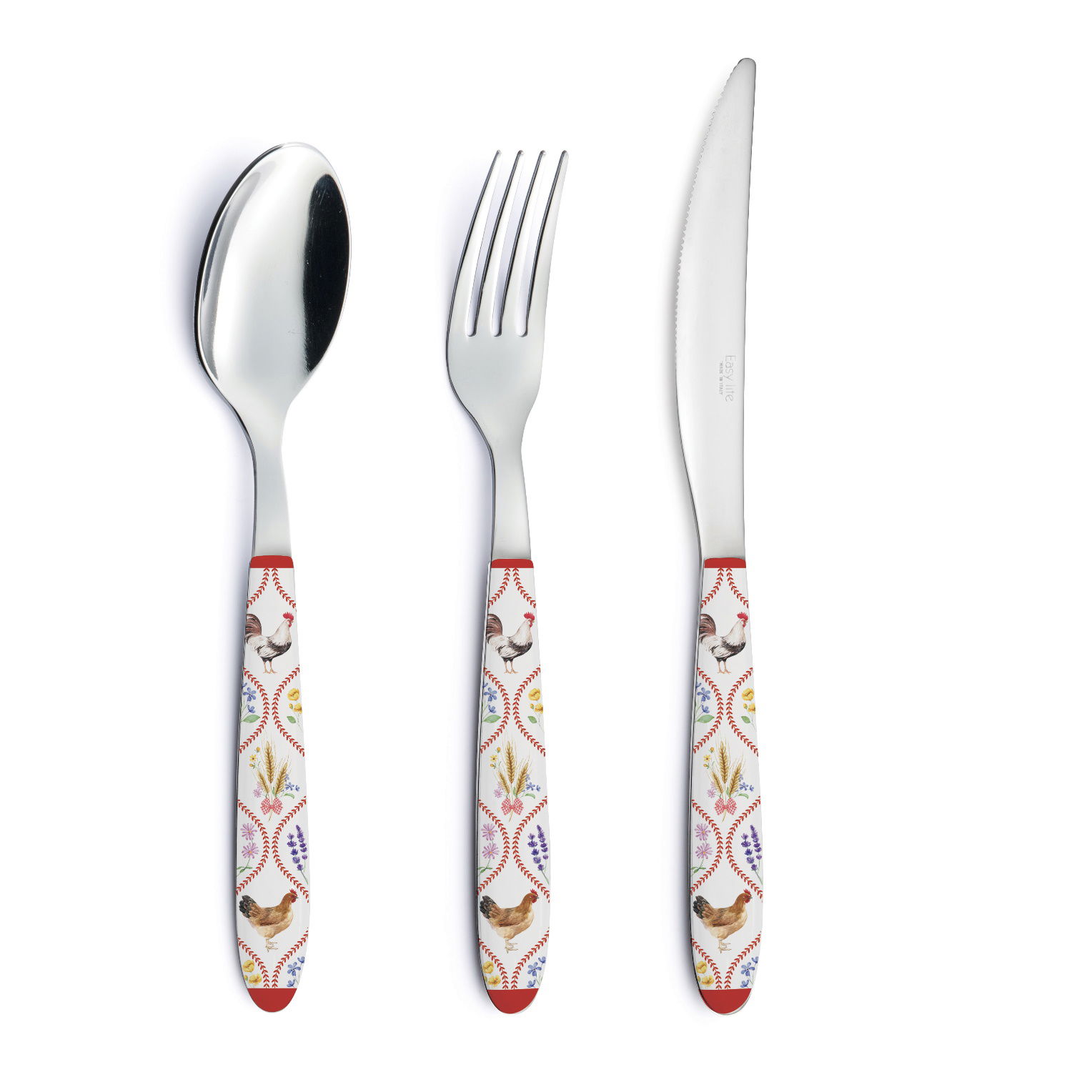 18 tlg. Besteckset COUNTRY LIFE Bauernhof Stahl + Kunststoff von EASY LIFE