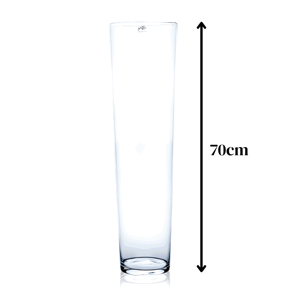 Bodenvase CONICAL konisch rund 70cm aus transparentem Glas