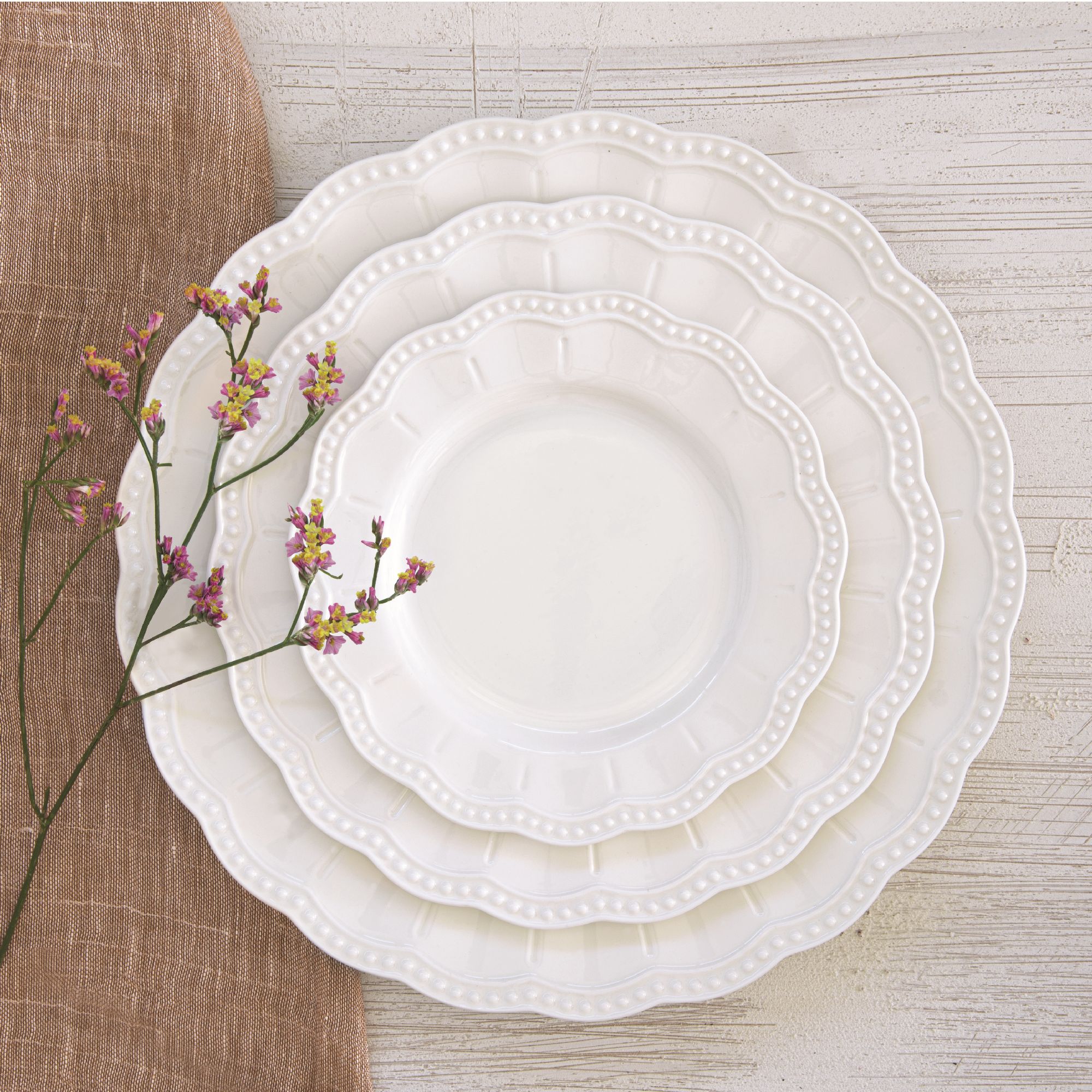 Speiseteller ELITE WHITE weiß rund D. 26cm aus Porzellan Easy Life