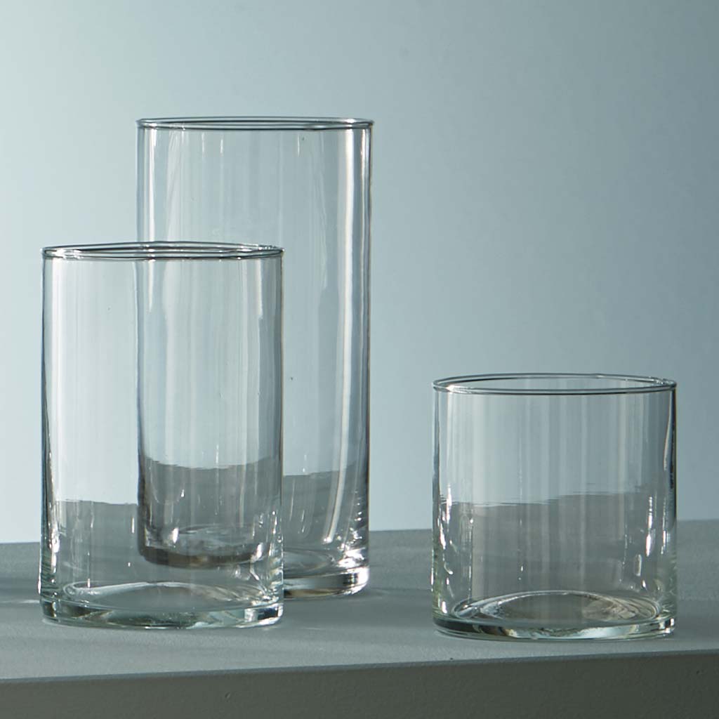 6er Set Teelichthalter Dekogläser Vasen ZYLINDER,Höhe 10cm,Durchmesser 10cm von RUDOLPH KERAMIK