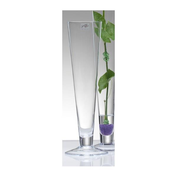 Glasvase, Dekoglas mit Fuß CIELO H. 40cm D. 11cm Glas konisch rund Sandra Rich