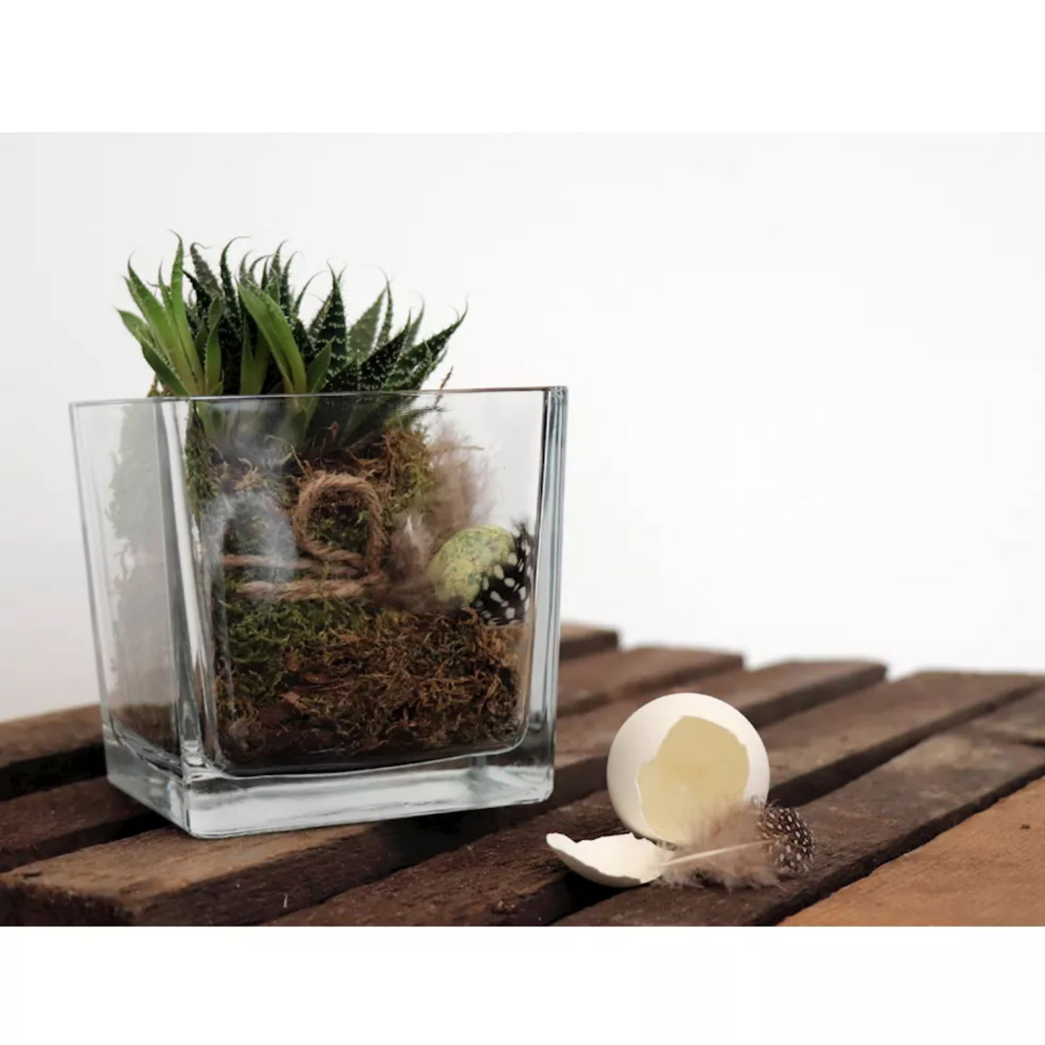 Dekoglas Vase BASIC CUBE Würfel konisch 18x18cm transparent Glas von DUIF