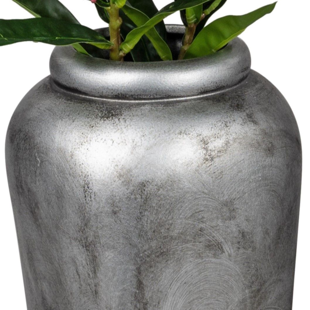 Deko Vase ANTIK SILBER Höhe 26cm matt silber Keramik, von Formano