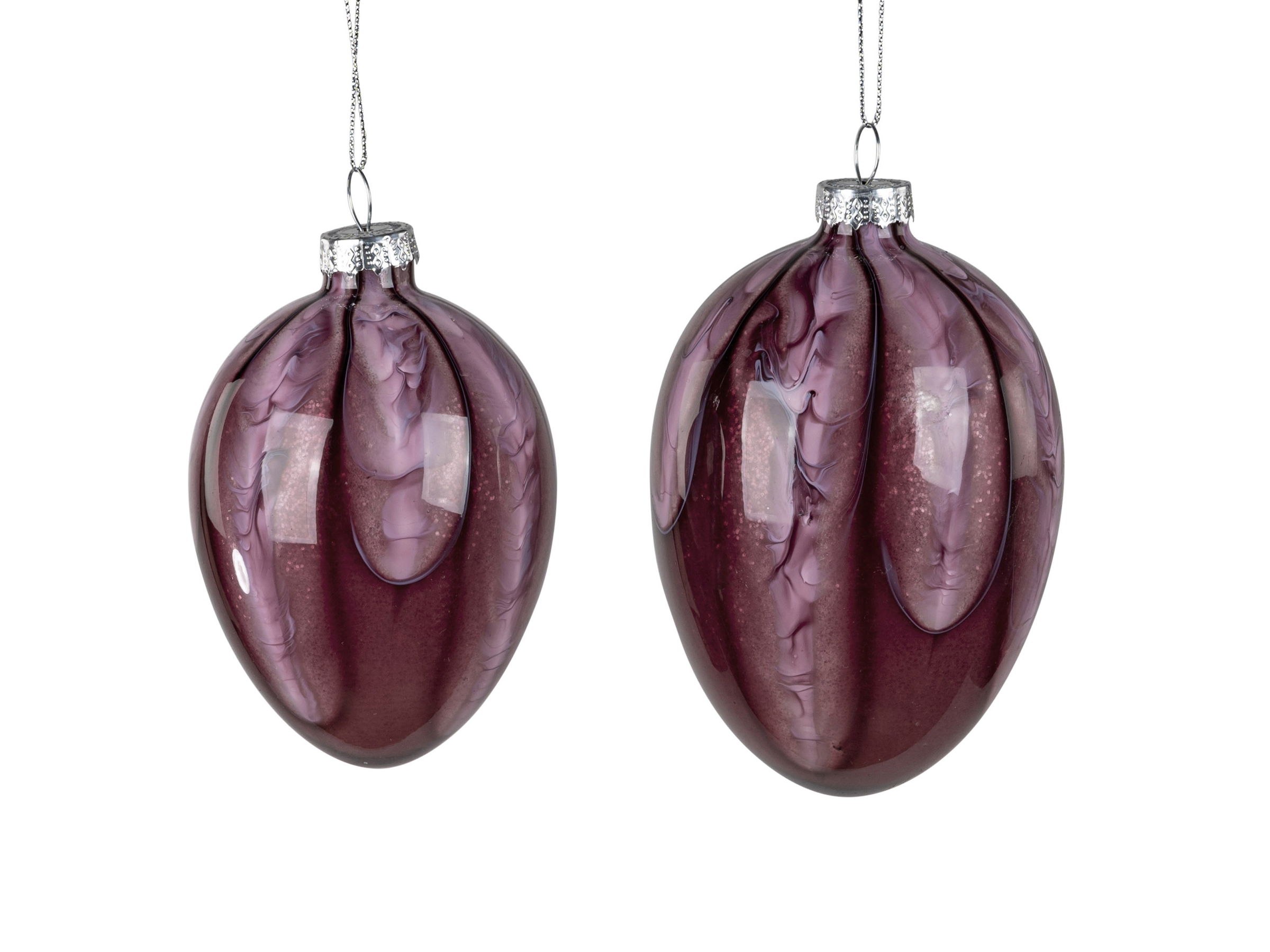 Deko Oster Hänger Ei Höhe 10cm weinrot Glas, von Formano