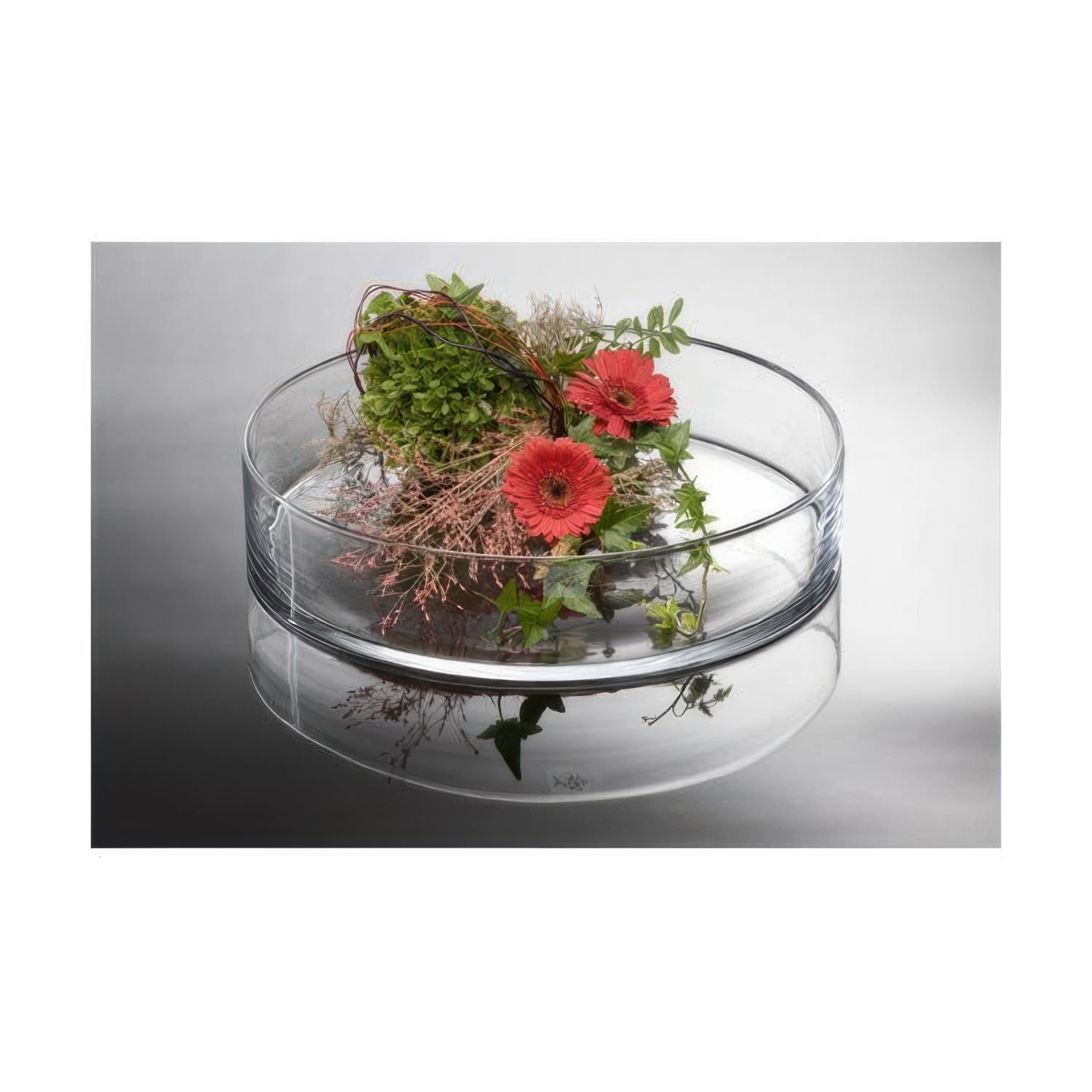 Glasschale, Dekoschale CORA H. 8cm D. 30cm rund transparent Sandra Rich