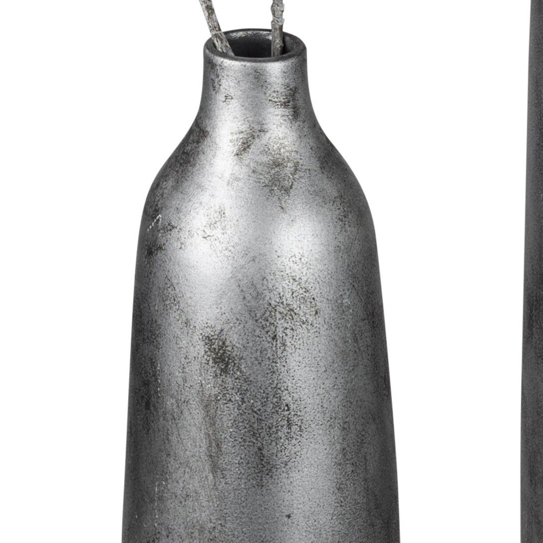 Bodenvase ANTIK SILBER Höhe 50cm matt silber Keramik von FORMANO