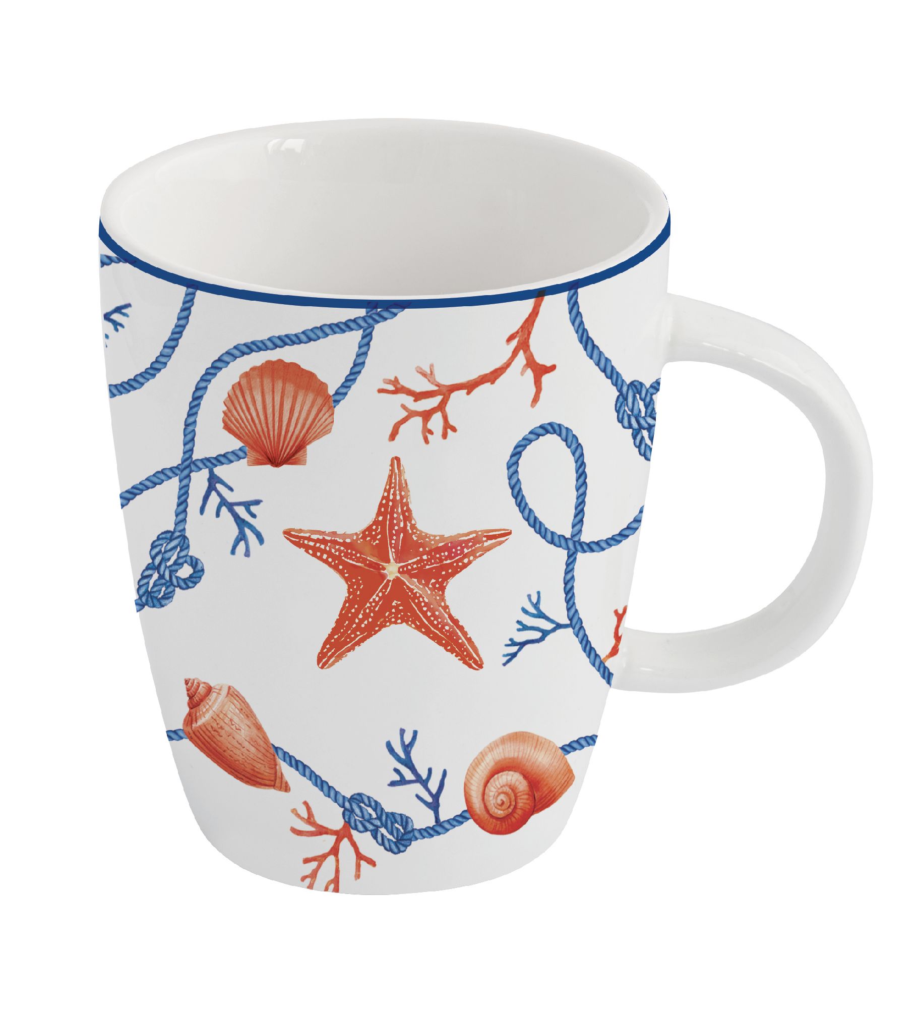 Becher, Tasse COTE DE MER Meeresküste für 350ml aus Porzellan von EASY LIFE
