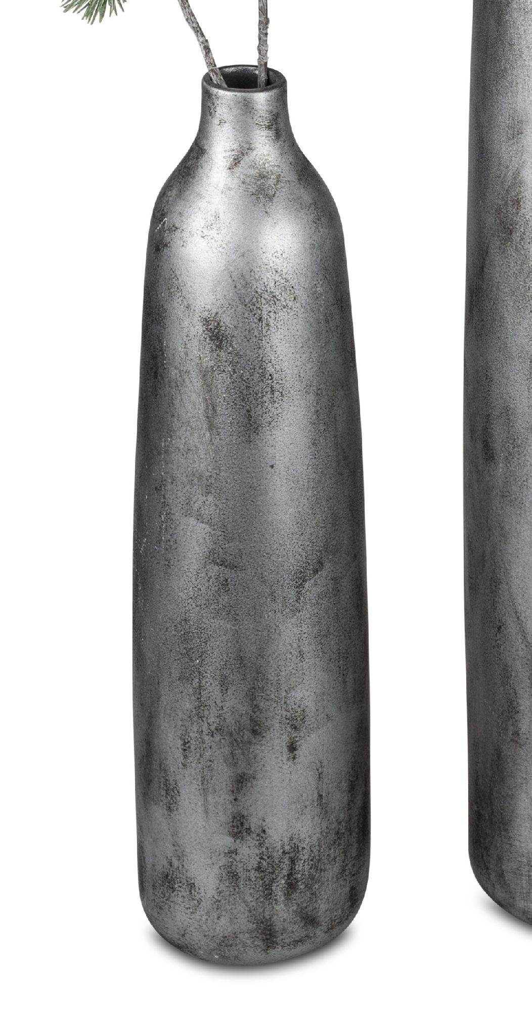 Bodenvase ANTIK SILBER Höhe 50cm matt silber Keramik von FORMANO