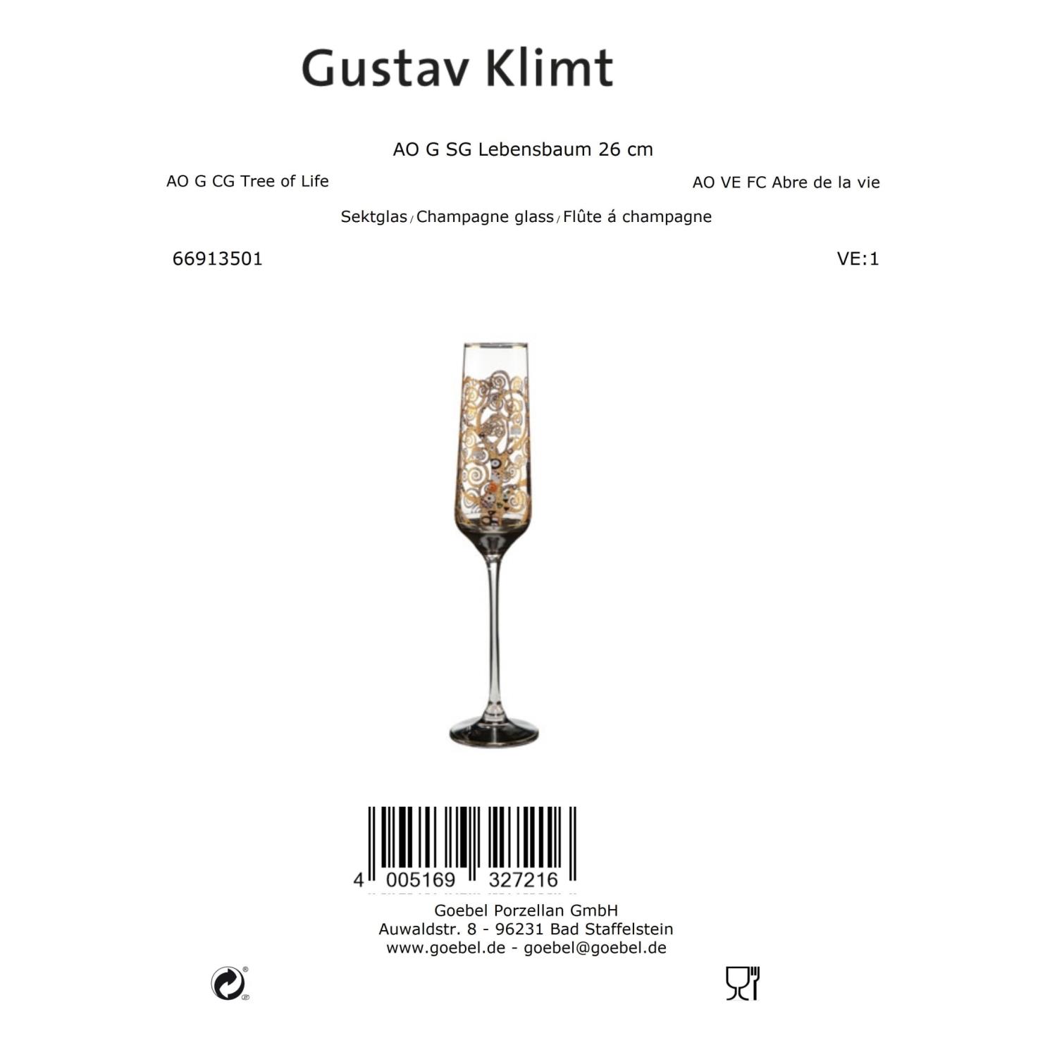 Sektglas mit goldenen Verzierungen, schmaler Form und hohem Stiel, auf weißem Hintergrund.