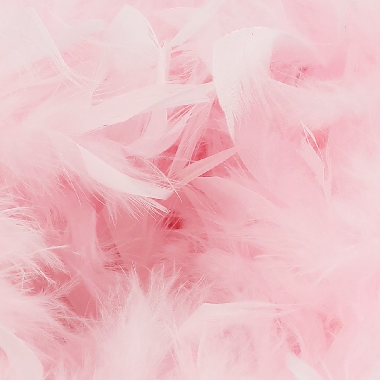 Weiche, rosa Federn liegen übereinander und bilden eine flauschige Textur.
